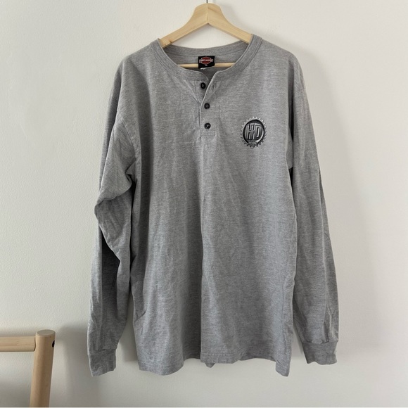 Harley Davidson Long Sleeve Henley - Picture 2 of 5